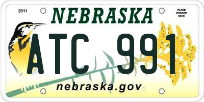 NE license plate ATC991