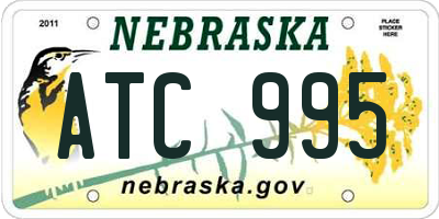 NE license plate ATC995