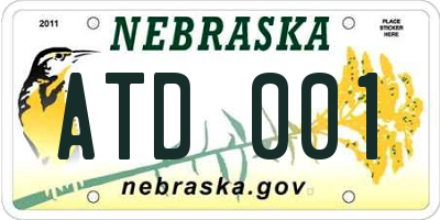NE license plate ATD001