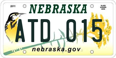 NE license plate ATD015