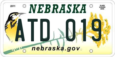 NE license plate ATD019