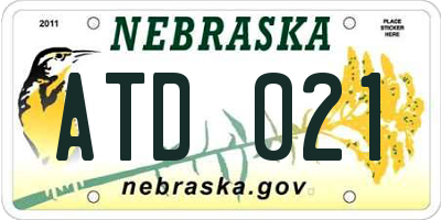 NE license plate ATD021