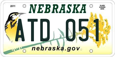 NE license plate ATD051