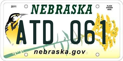 NE license plate ATD061