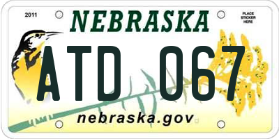 NE license plate ATD067