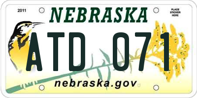 NE license plate ATD071