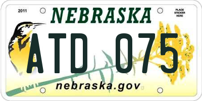NE license plate ATD075