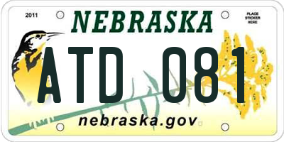 NE license plate ATD081