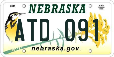 NE license plate ATD091