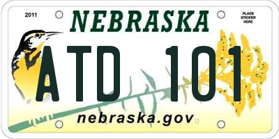 NE license plate ATD101