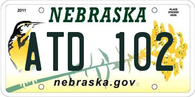 NE license plate ATD102
