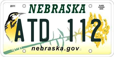 NE license plate ATD112