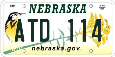NE license plate ATD114