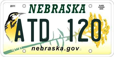 NE license plate ATD120