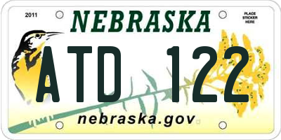 NE license plate ATD122