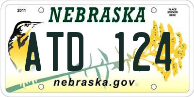 NE license plate ATD124