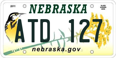 NE license plate ATD127