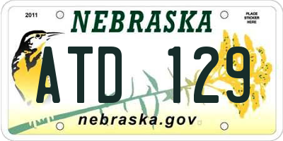 NE license plate ATD129