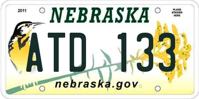 NE license plate ATD133