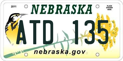 NE license plate ATD135