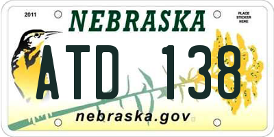 NE license plate ATD138
