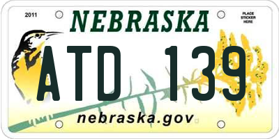 NE license plate ATD139