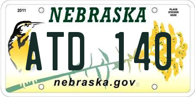 NE license plate ATD140
