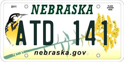 NE license plate ATD141