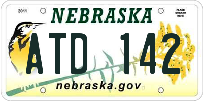 NE license plate ATD142