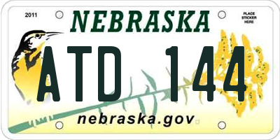 NE license plate ATD144