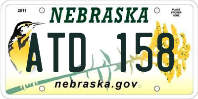 NE license plate ATD158