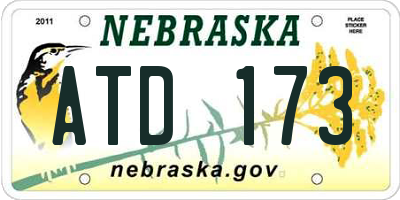 NE license plate ATD173