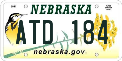 NE license plate ATD184