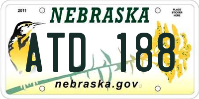NE license plate ATD188