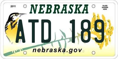 NE license plate ATD189