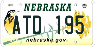 NE license plate ATD195