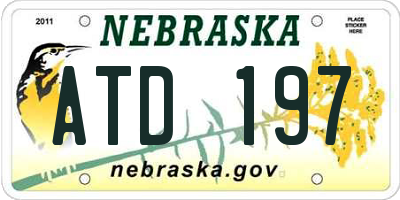 NE license plate ATD197