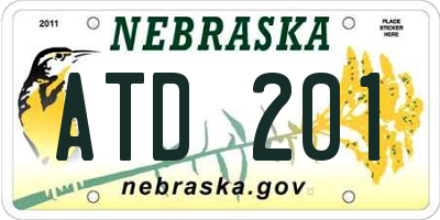 NE license plate ATD201