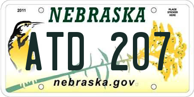 NE license plate ATD207