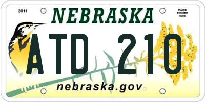 NE license plate ATD210