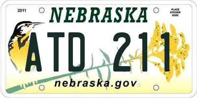 NE license plate ATD211