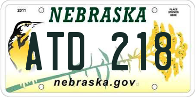 NE license plate ATD218