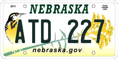 NE license plate ATD227