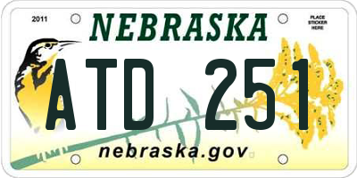 NE license plate ATD251