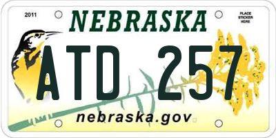 NE license plate ATD257
