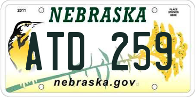 NE license plate ATD259