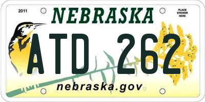 NE license plate ATD262