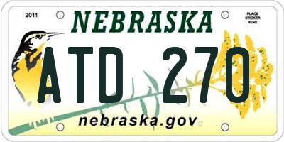 NE license plate ATD270