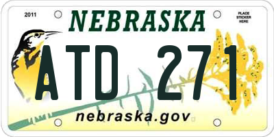 NE license plate ATD271