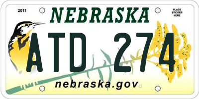 NE license plate ATD274